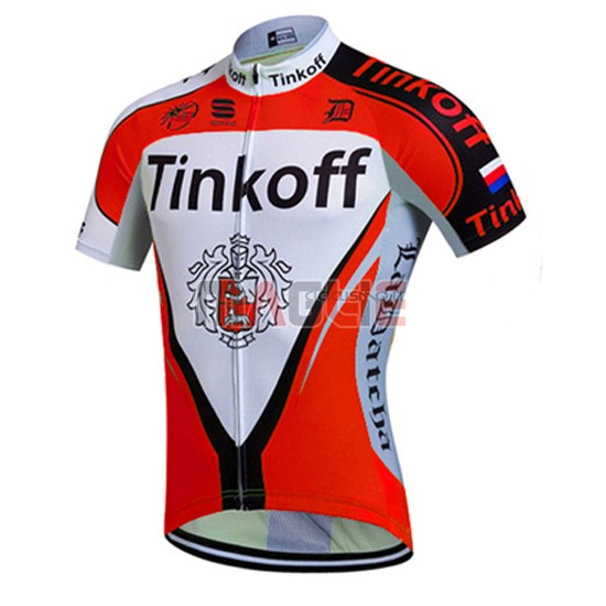 Maglia Tinkoff manica corta 2016 rosso e bianco